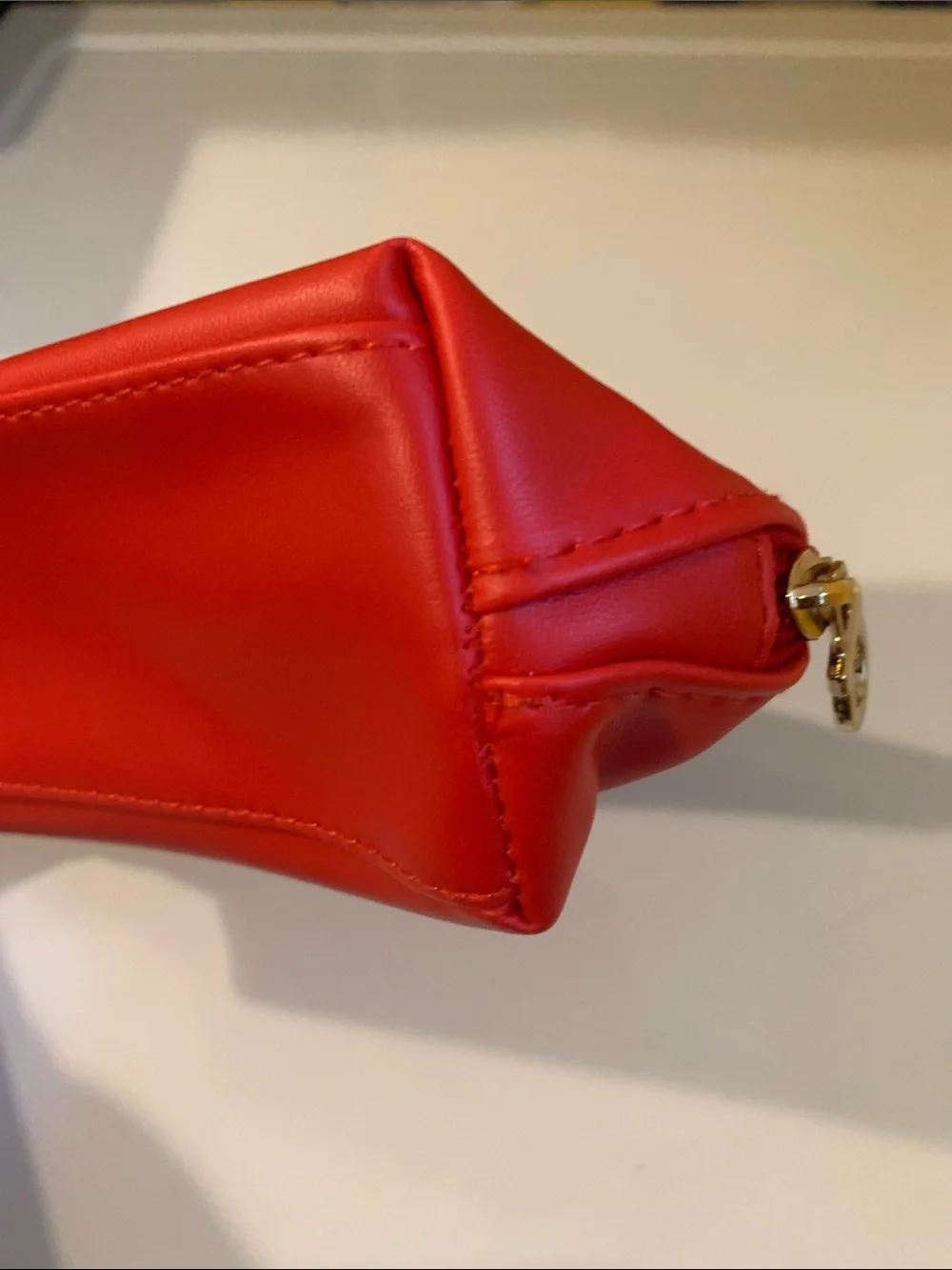 NWOT Salvatore Ferragamo Parfums Red Cosmetic Case with Gold Logo Plaque